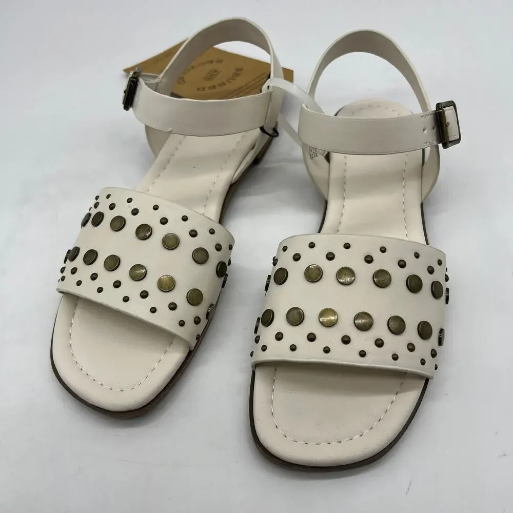 Frye and Co. Womens Brooklyn Adjustable Strap Flat Sandals Cream Size 6M
